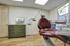 Comfortable dental chair and modern treatment room at Main Street Dental Center in Collegeville, PA.