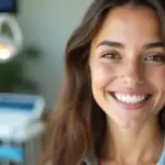 Confident young woman with a bright white smile after professional teeth whitening at Main Street Dental Center in Collegeville, PA.