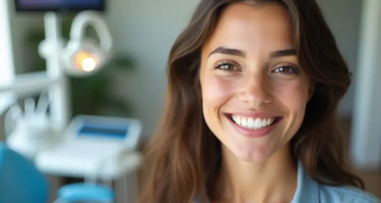 Confident young woman with a bright white smile after professional teeth whitening at Main Street Dental Center in Collegeville, PA.