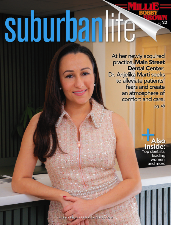 Dr. Anjelika Marti of Main Street Dental Center featured on the cover of Suburban Life Magazine, highlighting her compassionate approach to dentistry in Collegeville, PA.